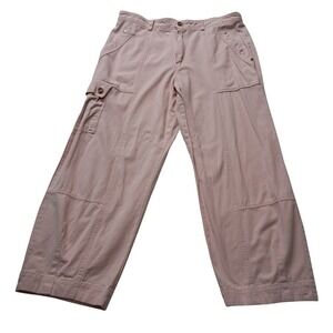 Anthropologie The Carson Utility Barrel Pants Women's 12 Pink High Rise Cotton